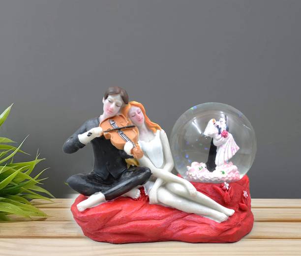 CraftVatika Love Couple Showpiece with Light for Home Valentine's Day Wedding Gift Decorative Showpiece - 10.6 cm
