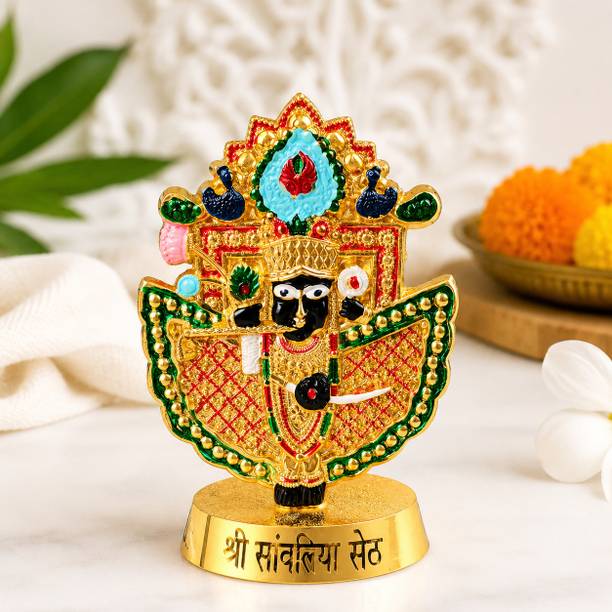 Styshion Sphere Sanwariya Seth Idol For Car Dashboard,Home Temple,Gift,Office Decorative Showpiece  -  8 cm