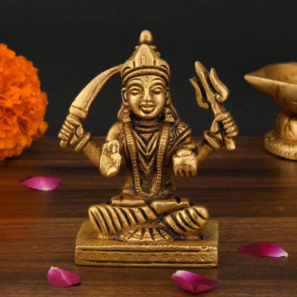 SHREEYAASH Brass Goddess Maa Santoshi Statue Religious Gift for Puja Decorative Showpiece  -  7.6 cm