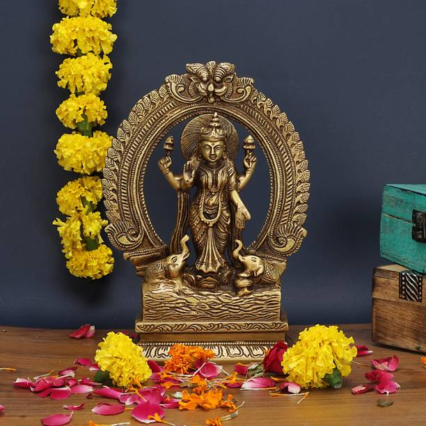 utsavicraft Exquisite Antique Goodess of Wealth Gaja Laxmi Idol Decorative Showpiece  -  23.5 cm