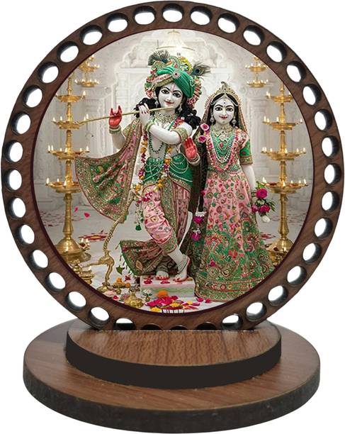 DECOCRU Radha Krishna Idol Car Dashboard, Home Decorative Showpiece  -  8.382 cm
