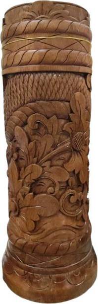 Rk Associate eakwood Hand-Carved Vase – Nature’s Craft in Solid Form Decorative Showpiece - 50 cm