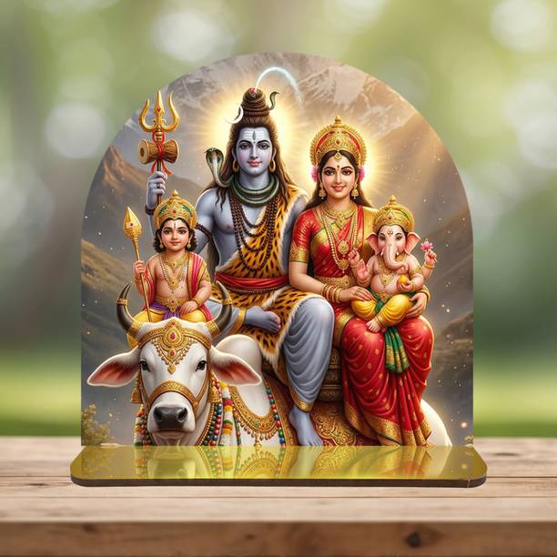 Kaqeink Shiv Parivar Tabletop Idol Decorative Showpiece  -  14.224 cm