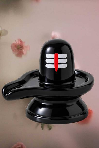 G N M Crafted Premium Shivling for Puja Decorative Showpiece  -  8 cm
