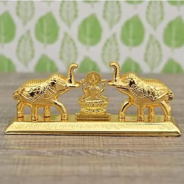 DARIDRA BHANJAN Chandan Roli Kumkum Chawal Tilak Box with Laxmi ji Murti for Pooja Purpose Decorative Showpiece  -  7 cm