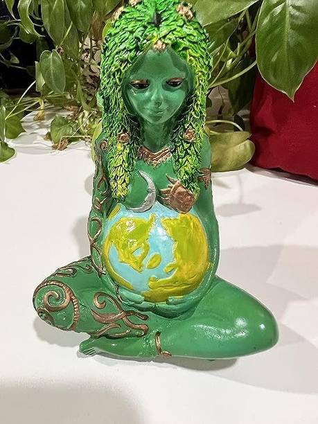 Baka Goddess Gaia Mother Earth Home Nature Art Statue Home Decoration (3.5Inch) Decorative Showpiece  -  8.89 cm