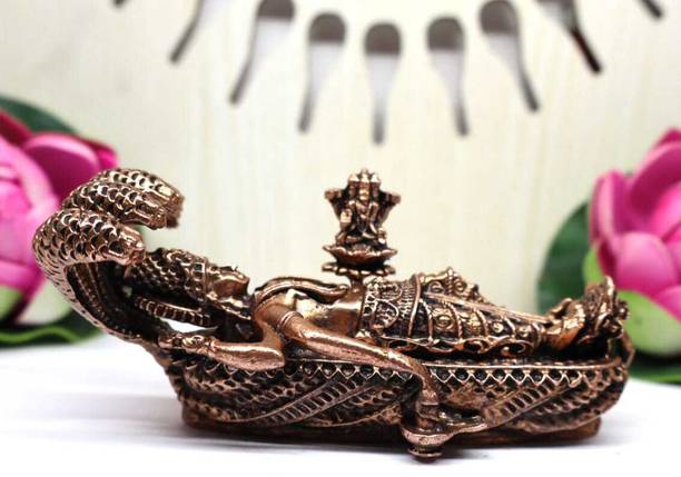Ranjani Devi Casting Copper Resting Vishnu Idol Decorative Showpiece  -  4.5 cm