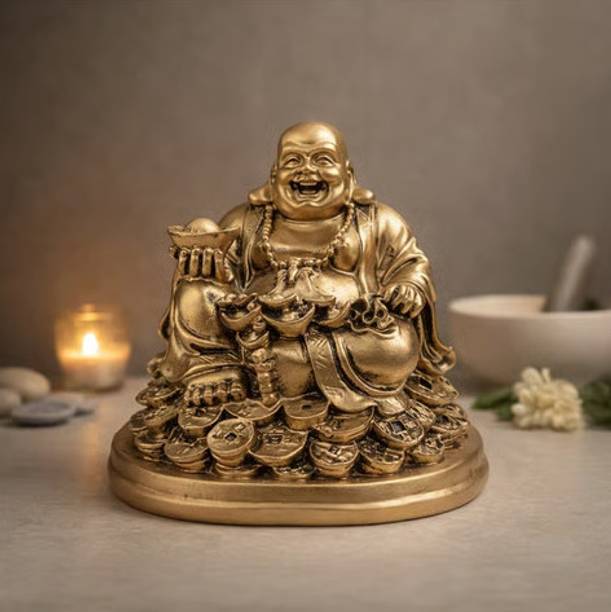Unquie Wealth & luck symbol Buddha Decorative Showpiece  -  11 cm