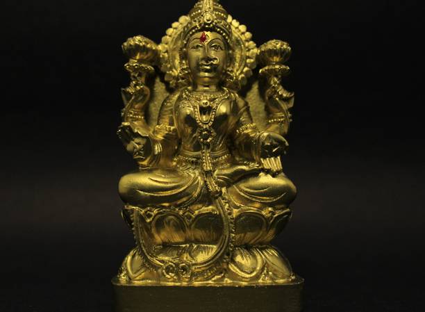 Wodec GOLDEN LAKSHMI STATUE-RELIGIOUS IDOL Decorative Showpiece  -  8 cm