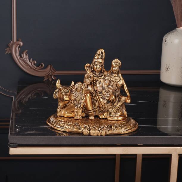 jy JY Shankar God Idol | For Home Décor in German Silver |Golden Colour - 14cm Decorative Showpiece  -  14 cm