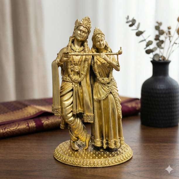 Jaipur Metals Radha Krishna Decorative Showpiece - 16 cm