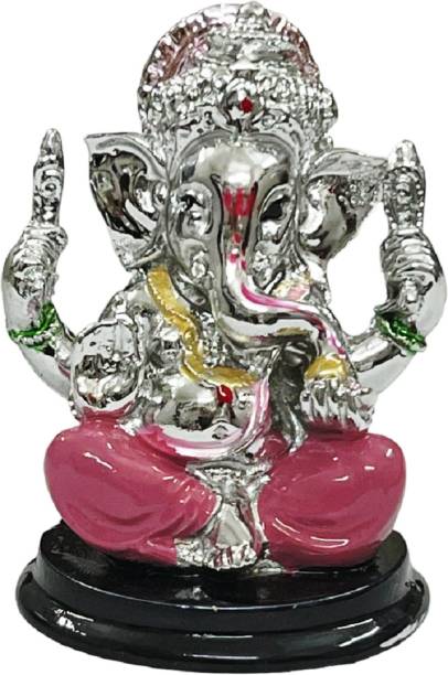 numeroastro Lord Ganesha Idol | Ganesh Ji Idol Silver Plated in Resin (6 Cms) Decorative Showpiece  -  6 cm