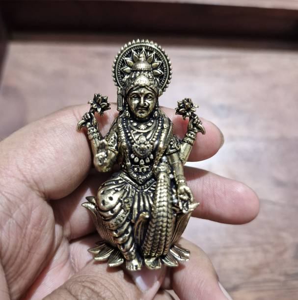 Charmonara Lakshmi Superfine 3 Inch Brass Idol | Goddess Lakshmi Murti Decorative Showpiece  -  7.5 cm
