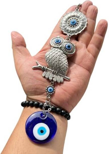 DAZZLEKIT DAZZLEKIT Owl Evil Eye Hanging Nazar Battu for Home Entrance Door Decorative Showpiece  -  20 cm