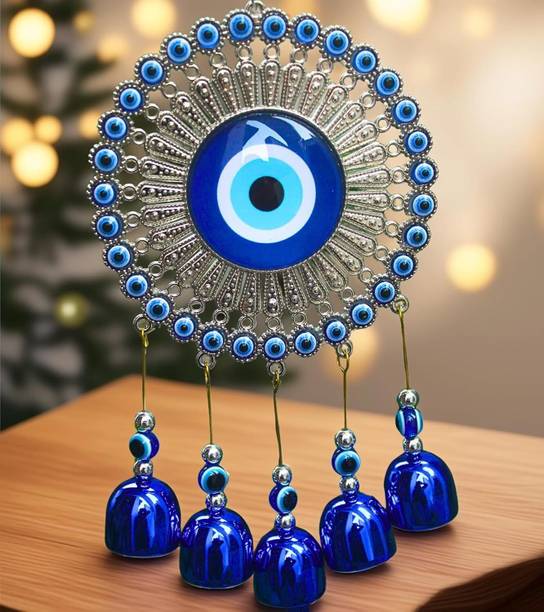 advik mart Eye Evil Eye Wall Hanging Windchime With Bell For Home & Office Decor Decorative Showpiece  -  25 cm