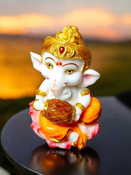 SUNINOW Ganesh ji marble murti / God idol Decorative Showpiece  -  6 cm