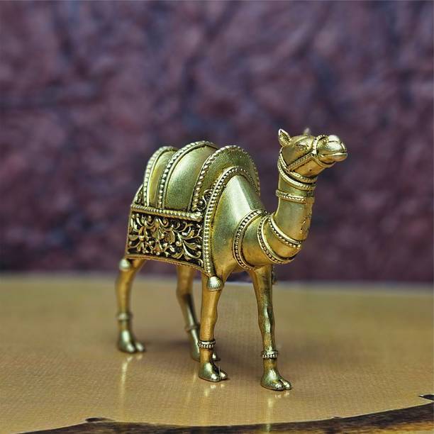 The Mahadev Metals Camel Figurine for Home Decor, Office Table and Show Piece Decorative Showpiece  -  7.5 cm