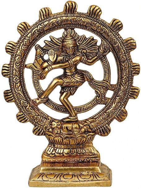MSTRADERS Metal Lord Shiva Dancing Natraj Statue Decorative Showpiece  -  22 cm