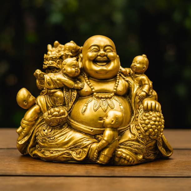 ELITEWAVE BNB Resin Material Children Pattern Laughing Buddha Decorative Showpiece  -  22 cm