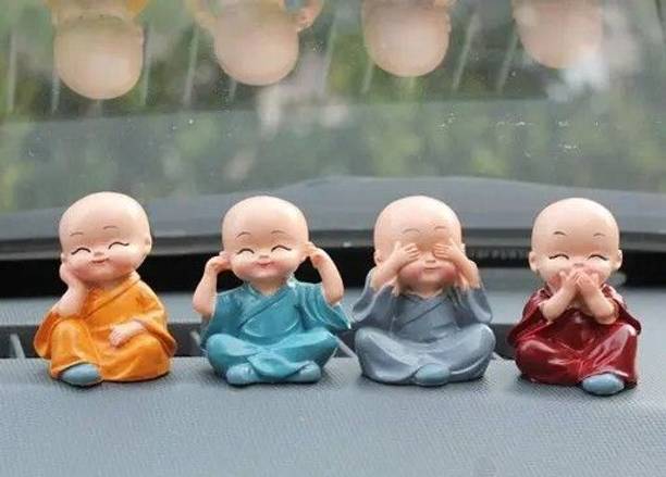 Sainath Sell Shiva idol Baby Monk Buddha Statue Set Of 4 Decorative Showpiece  -  6 cm