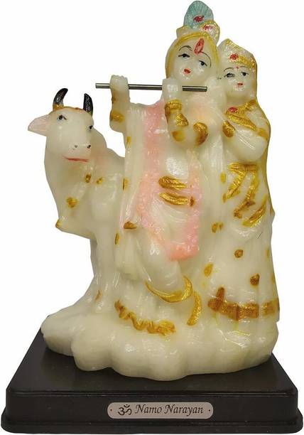 Zordik Radium glow in dark 7 inches Radha Krishna Idol statue for car, home, office Decorative Showpiece  -  17 cm