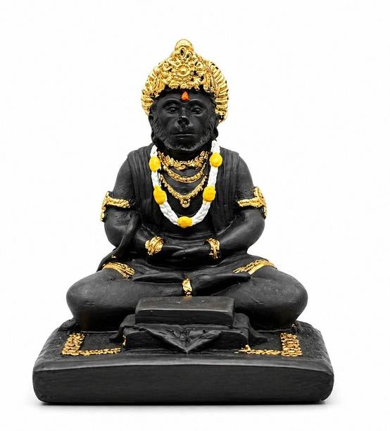 SBBCO Lord Hanuman Ji Idol for Car Dashboard, Home Temple & Office Desk Hanuman Murti Decorative Showpiece  -  10 cm