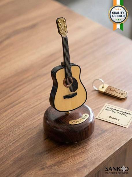 wooden heritage Wooden Miniature Guitar Showpiece Decorative Showpiece  -  22 cm