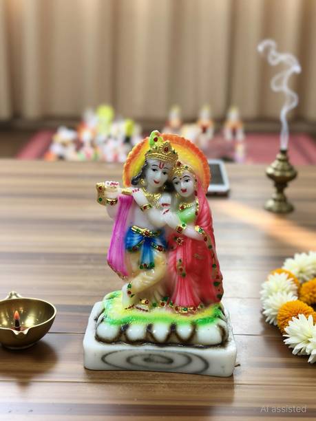 CHINTELS Radha Krishna Standing Statue Decorative Showpiece  -  5 cm