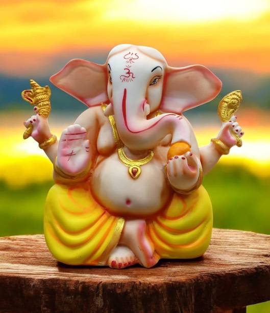 Hanu Collections Beautiful God Ganesha Idol for Gifts & Home Entrance(21Lx8Wx17H CM) Marble Dust Decorative Showpiece  -  17 cm