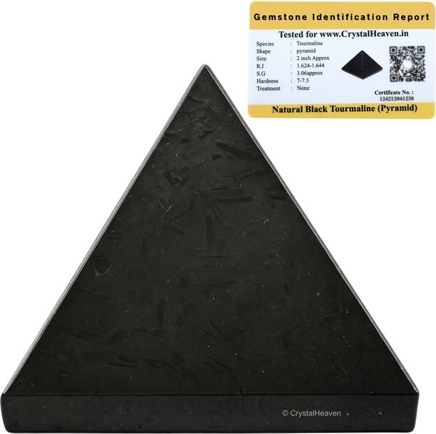 Crystal Heaven Crystal Heaven Certified Black Tourmaline Pyramid - 1" Inch for Positive Energy Decorative Showpiece  -  3 cm