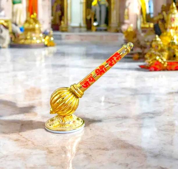 ND COLLECTION Lord Hanuman Ji Gada Jai Shree Ram Engraving Idol for Mandir Pooja Room Home Decorative Showpiece  -  10 cm