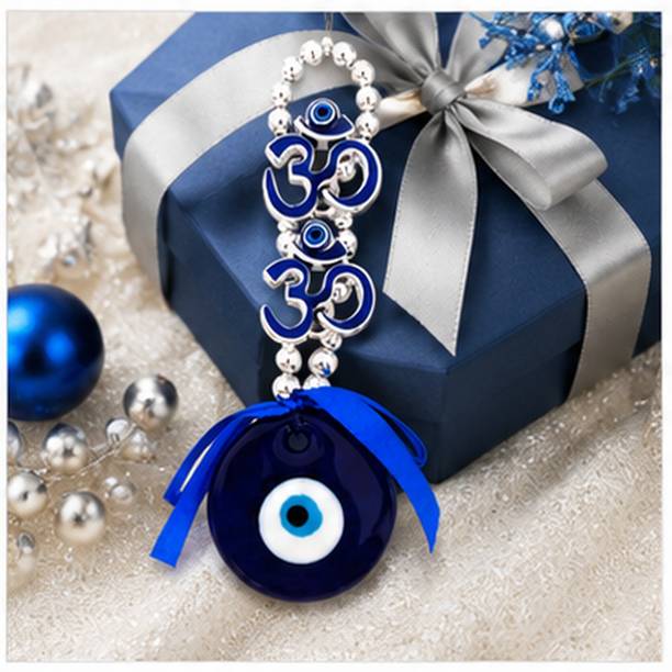 AirSoft Om Evil Eye Nazar Hanging Charm for Car Rear View Mirror Home Decor Gift Decorative Showpiece  -  16 cm