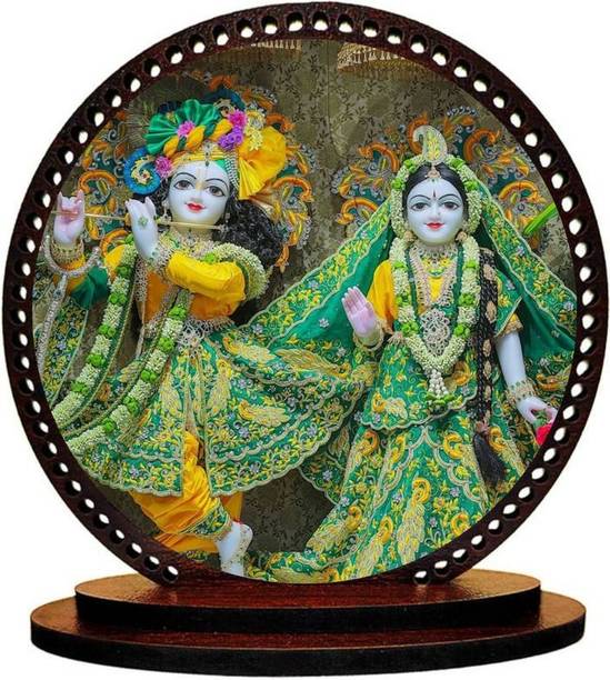 GiftzLane Lord Radhe Krishna ji Idol for car Dashboard & Home Decorative Showpiece  -  7.62 cm