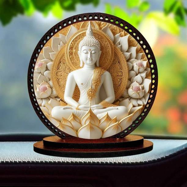 Saumya Crafts Lord Buddha ji Idol for car Dashboard & Home Decorative Showpiece  -  7.62 cm