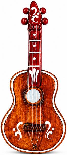 mahajanapadas Terracotta Clay Guitar | Musical Miniature| Home Decor, Return Gift Decorative Showpiece  -  18 cm