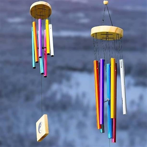 BALAJI DECORATIONS WINDCHIME RAINBOW COLOUR WINDCHIMES WALL HANGING DECORATIVE GIFTS HOME GARDEN Decorative Showpiece  -  22 cm