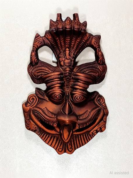 BattlePoint Metal Nazar Battu/Keertimukh/Evil Eye Protector for Home Vastu Feng Shui Wall Decorative Showpiece  -  15 cm