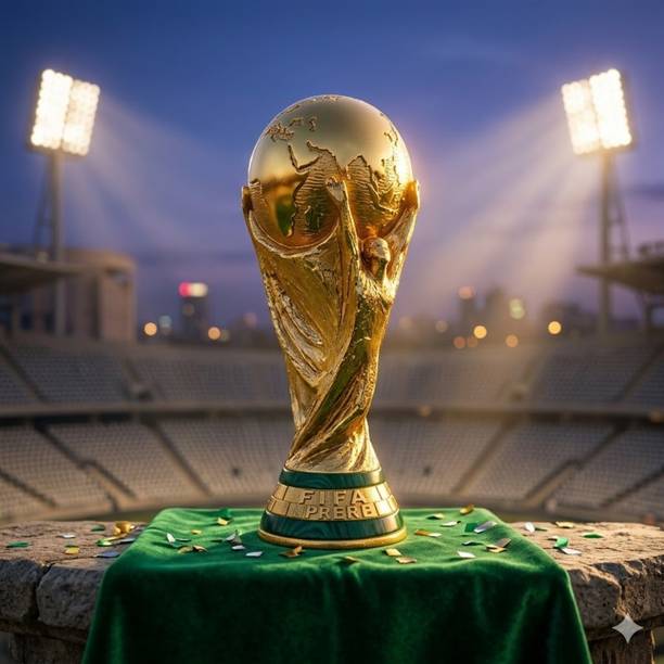 moscow wings 10 Inch Polyresin FIFA World Cup Trophy Replica | Premium Gold Finish Decorative Showpiece  -  25 cm