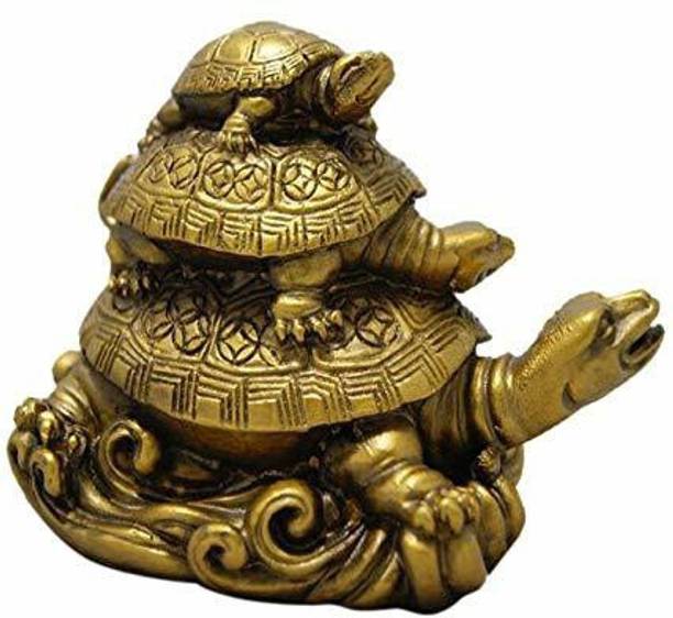 jangra Feng Shui Yantra Vastu Gift Idols & Figurines Three Tiered Tortoises Decorative Showpiece  -  5 cm