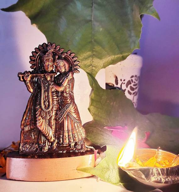 VALUE CRAFTS Divine Magnet Radha Krishna Idol for Home Temple and Office Decor Decorative Showpiece  -  11.77 cm