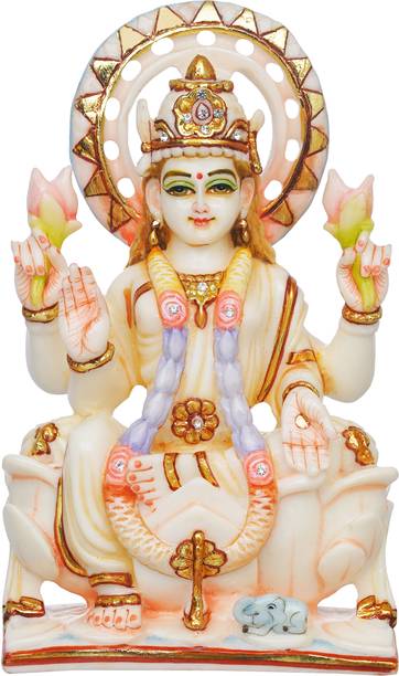 THOLIYA ARTS 8.5 Inch Goddess Laxmi Sitting Murti For Home Diwali Mata Lakshmi Statue Idol Decorative Showpiece  -  21.59 cm