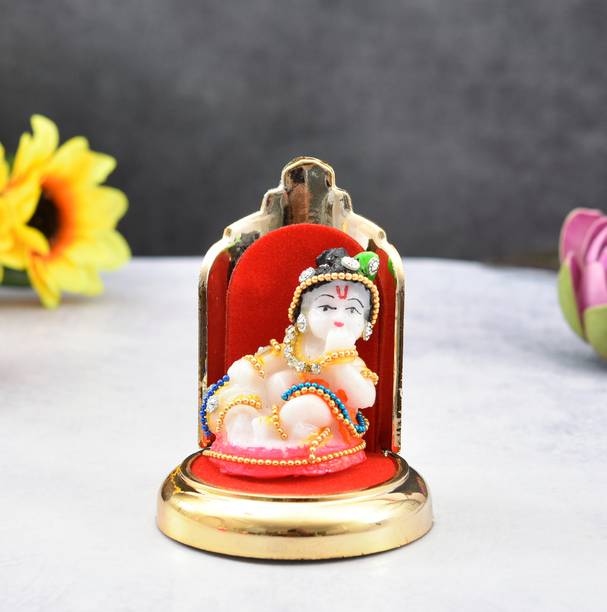 UniqueArt Cute Krishna Idol for CAR Dashboard|Krishna Ji Car Dashboard|Bal Gopal Statue Decorative Showpiece  -  8 cm