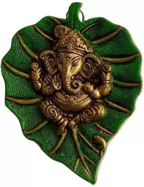 SHREE GIRRAJ JI TRADERS Shree Girraj Ji Traders Metal Pan Patta Ganesh Decorative Wall Hanging Showpiece Decorative Showpiece  -  18 cm
