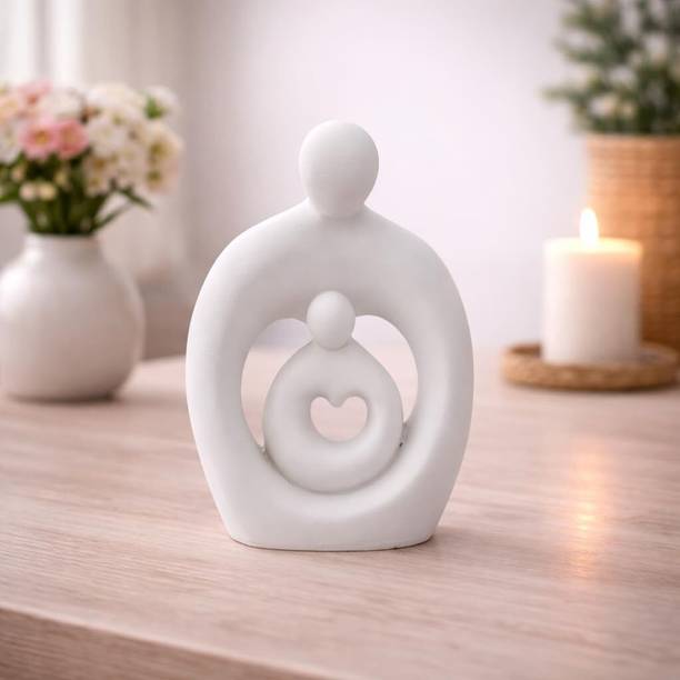 CraftVatika Mother Baby Resin Statue Showpiece Home Decor Gift for Mom Love Decorative Showpiece  -  12.5 cm