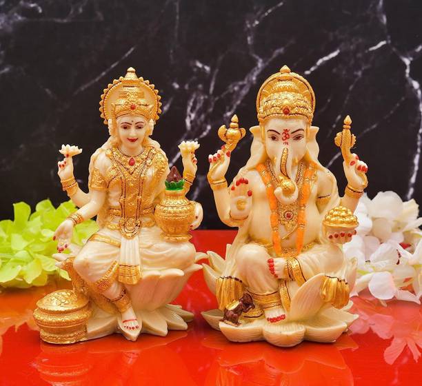 avenew Lord laxmi Ganesha Big Size Statue for Home I God Idols For Diwali Decorative Showpiece  -  10 cm