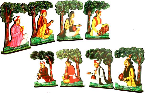 Kamalnayan Ast Sakha MDF Wooden Cutout Decoratives for Temple 6 inch Decorative Showpiece - 14 cm
