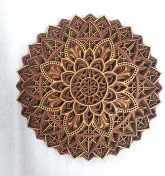SAVITREND Wooden Wall Hanging Wood Art for Home, Office & Temple Décor Decorative Showpiece - 20.38 cm