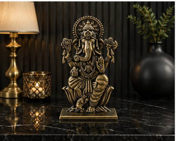 ruby collection Lord Ganesha Idol for Home & Office Desk Decor | Vastu Ganesh Statue Decorative Showpiece  -  10 cm