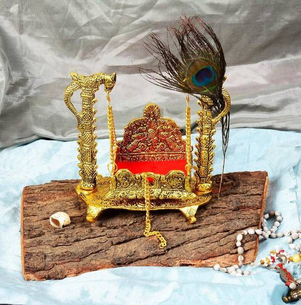 PUCHCHI laddu Gopal Krishna Ji Shingasan | Singhasan For God | Laddu gopal jhula Decorative Showpiece  -  11.9 cm