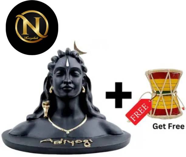 NAVYAKSH Adiyogi shiav statue shivling free shiva idol damru Decorative Showpiece  -  10 cm